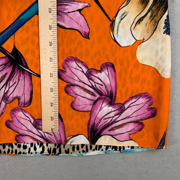 Chicos Dress Womens 000 Orange Floral Leopard Reversible Coastal Resort Vacation - Picture 11 of 13